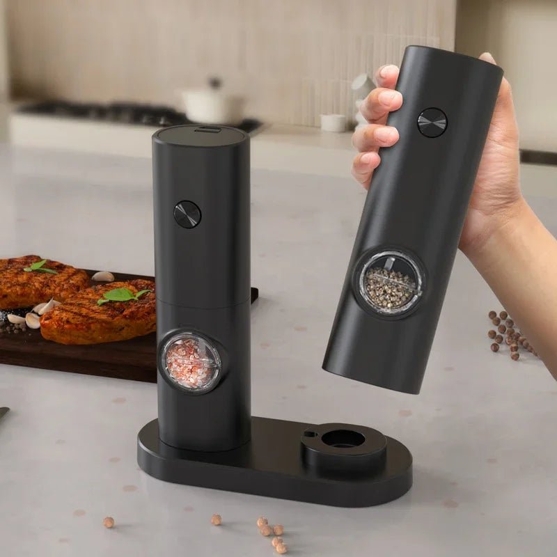 Electric Salt and Pepper Grinder Set - Adjustable Coarseness Ceramic Mill 5