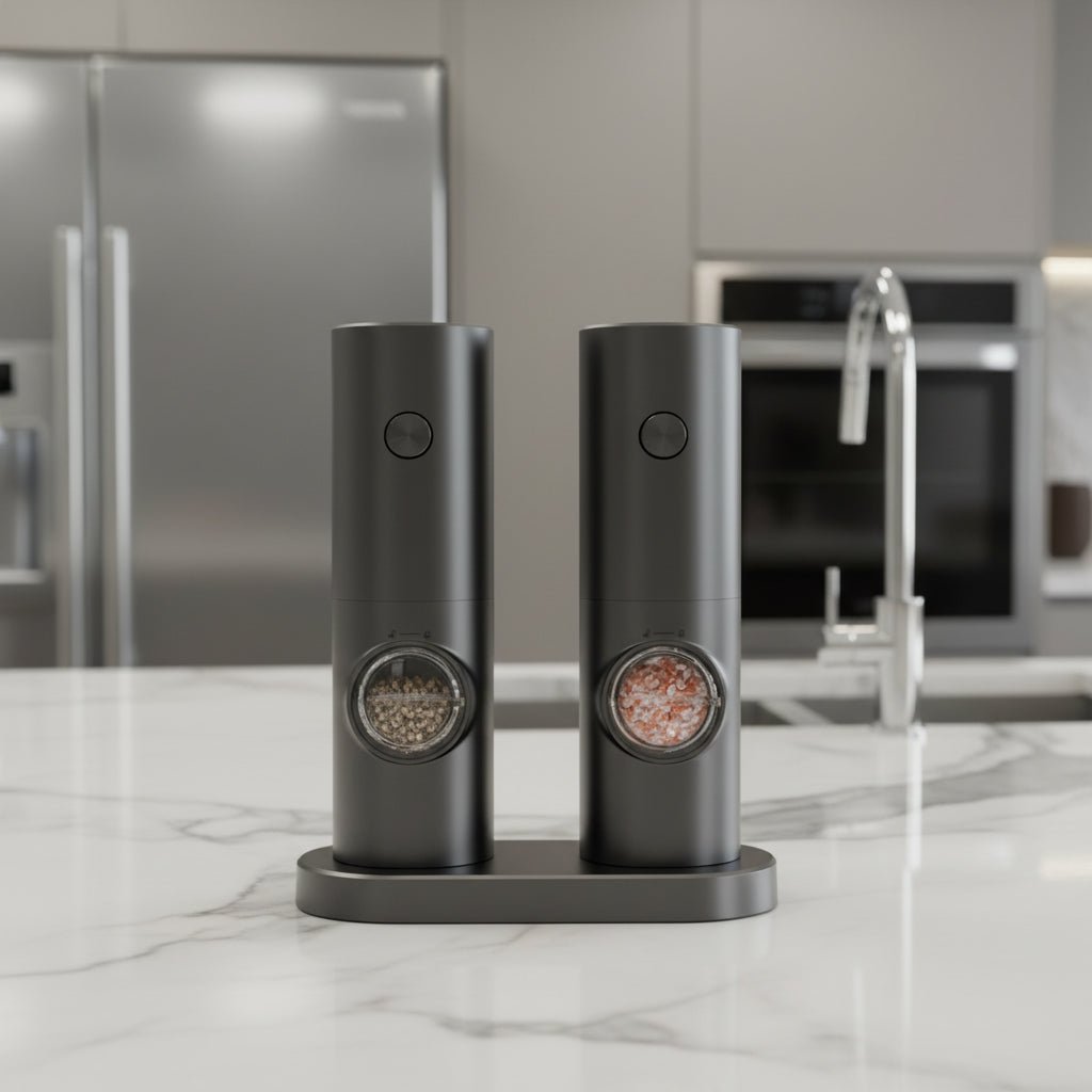 Electric Salt and Pepper Grinder Set - Adjustable Coarseness Ceramic Mill 7