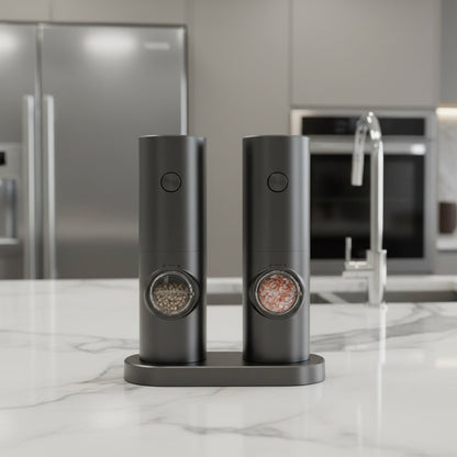 Electric Salt and Pepper Grinder Set - Adjustable Coarseness Ceramic Mill 7