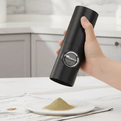 Electric Salt and Pepper Grinder Set with LED Light and Adjustable Thickness 0