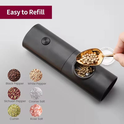 Electric Salt and Pepper Grinder Set with LED Light and Adjustable Thickness 2