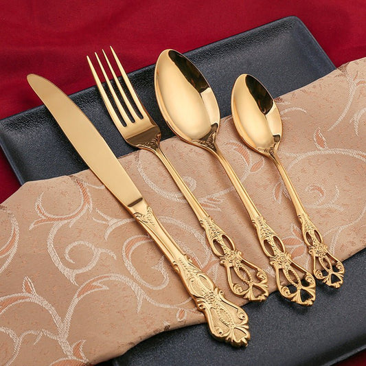 Elegant 24-Piece Stainless Steel Cutlery Set - Durable Flatware Cutlery for Kitchen 0
