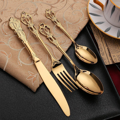 Elegant 24-Piece Stainless Steel Cutlery Set - Durable Flatware Cutlery for Kitchen 1