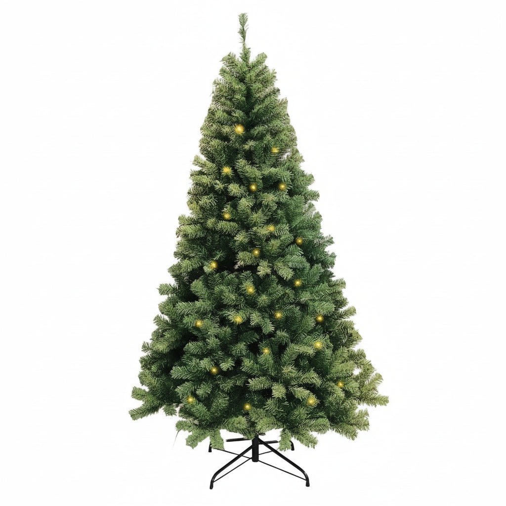 Elegant 6-7ft Artificial Christmas Tree with LED Lights & 8 Lighting Modes 0