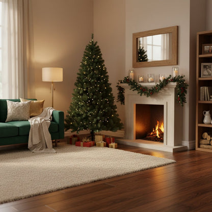 Elegant 6-7ft Artificial Christmas Tree with LED Lights & 8 Lighting Modes 8