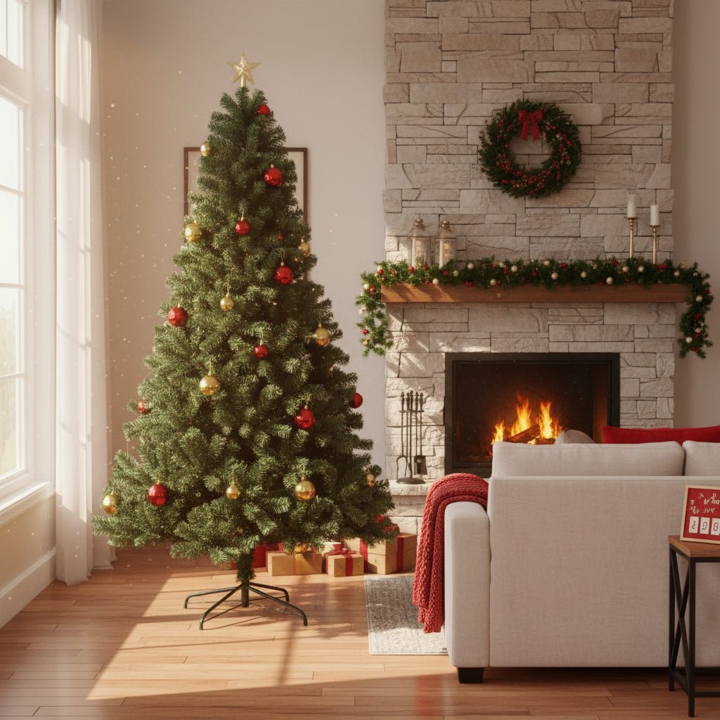 Elegant 6-7ft Artificial Christmas Tree with LED Lights & 8 Lighting Modes 9