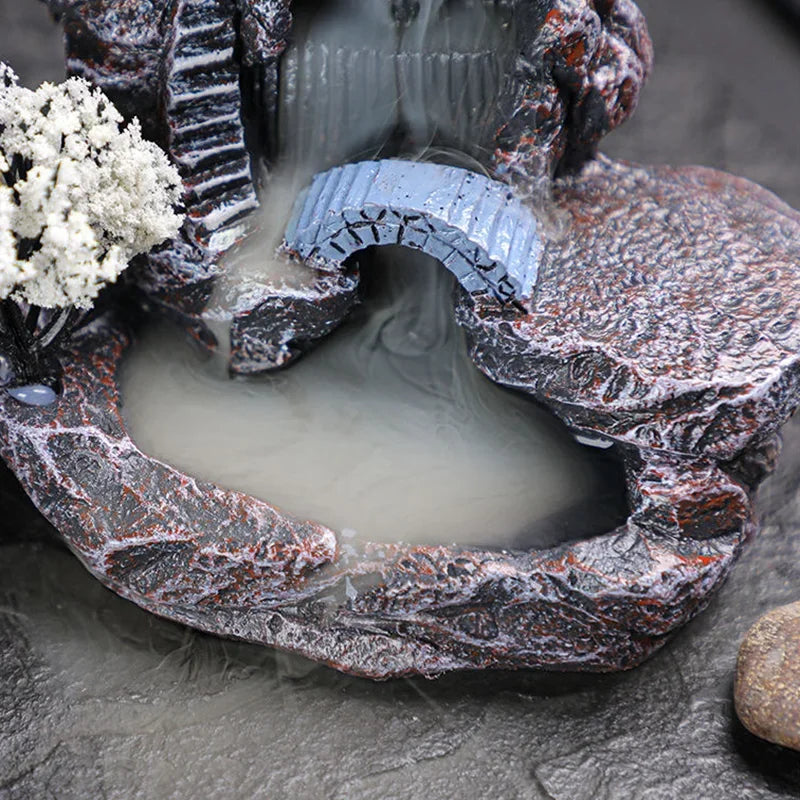 Elegant Backflow Incense Holder - Unique Waterfall Burner with 5 Incense Cones 3