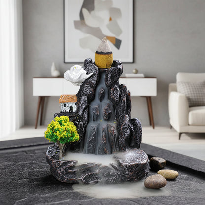 Elegant Backflow Incense Holder - Unique Waterfall Burner with 5 Incense Cones 6