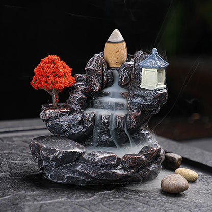 Elegant Backflow Incense Holder - Unique Waterfall Burner with 5 Incense Cones 7