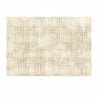 Elegant Beige Washable Rug - Modern Soft Fabric for Living Room & Bedroom 2