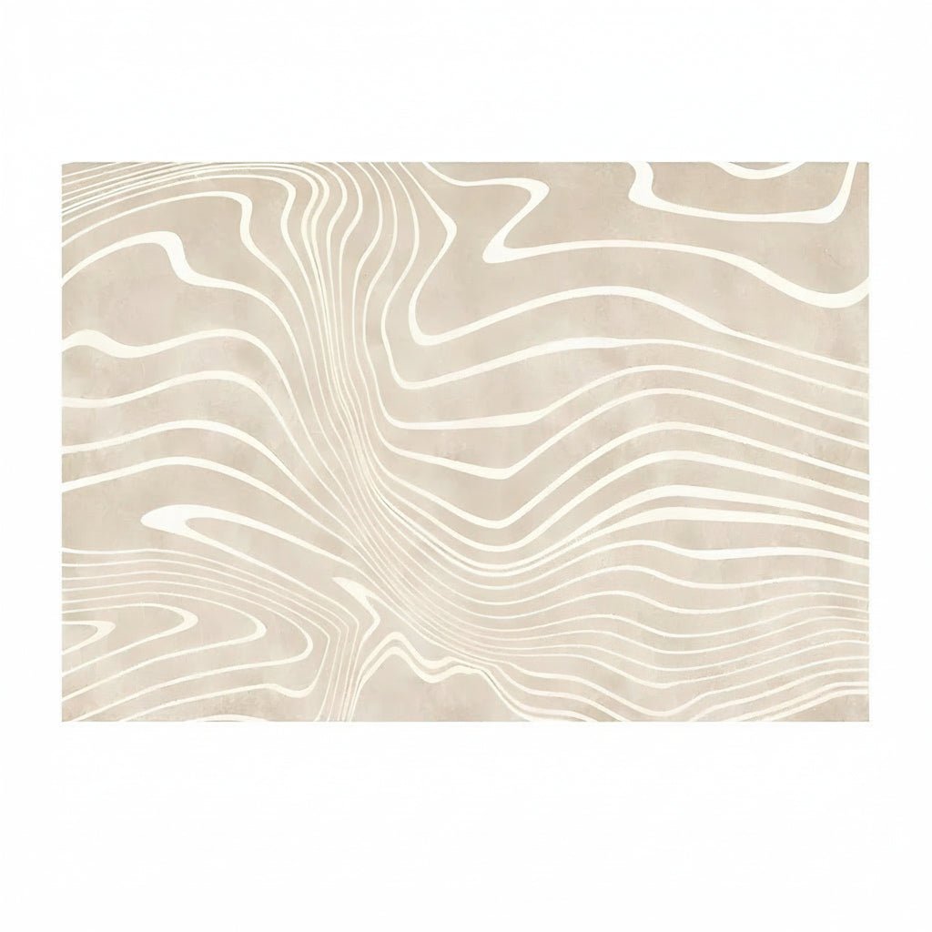 Elegant Beige Washable Rug - Modern Soft Fabric for Living Room & Bedroom 3