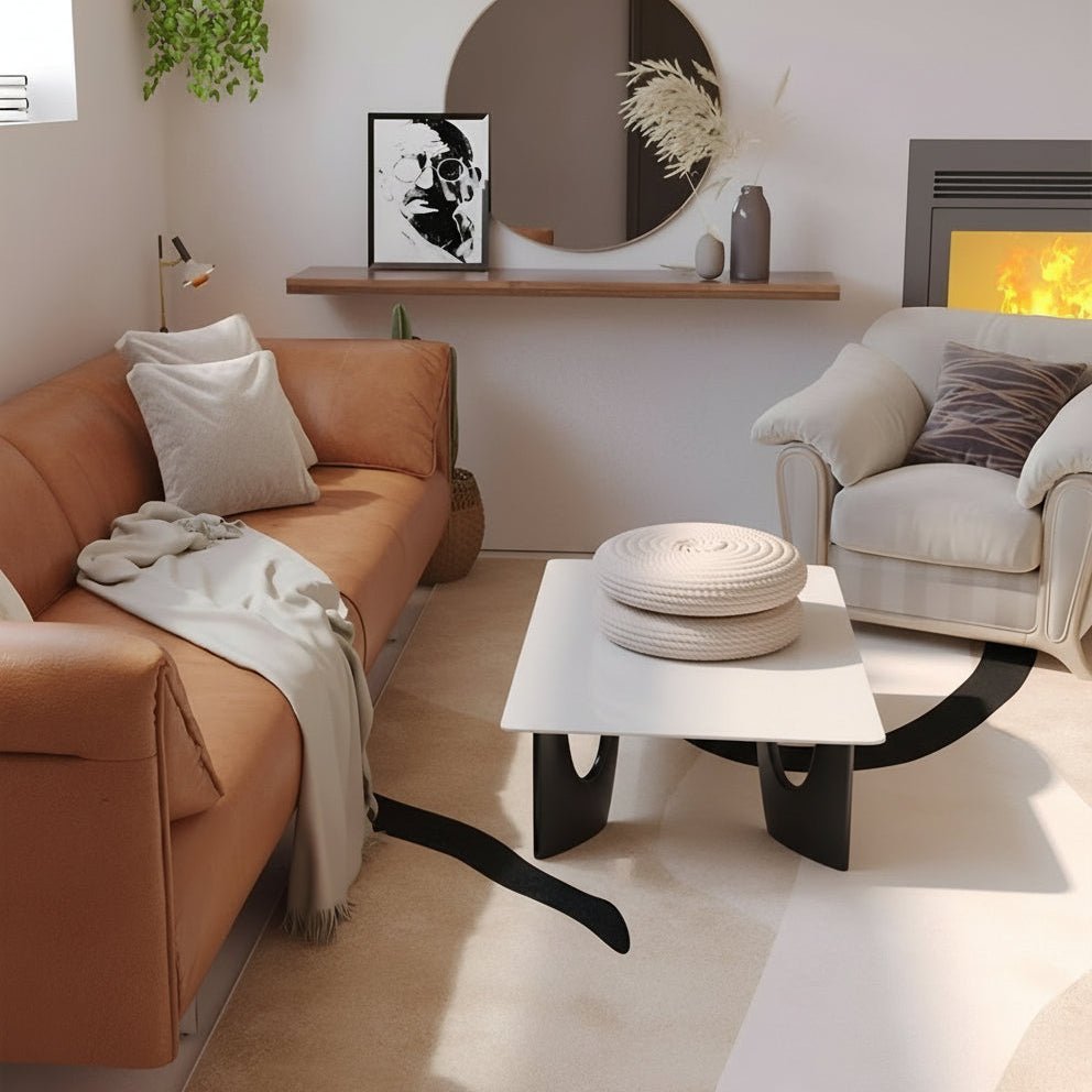 Elegant Beige Washable Rug - Modern Soft Fabric for Living Room & Bedroom 8