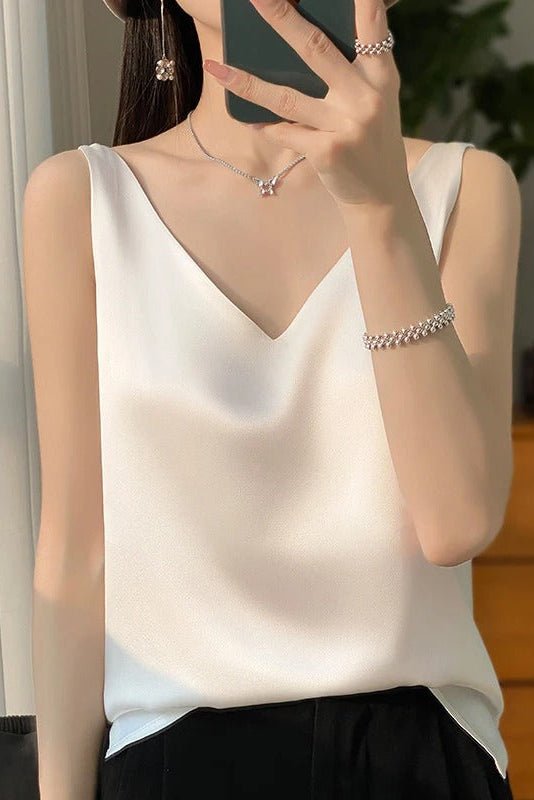 Elegant Blouse - Soft Silk Satin Going Out Top with Feminine Fit 3