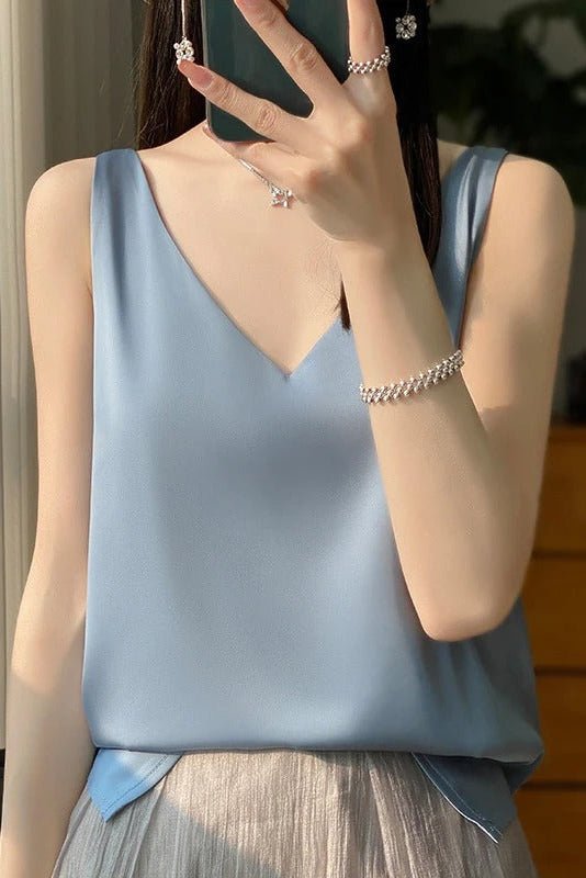 Elegant Blouse - Soft Silk Satin Going Out Top with Feminine Fit 4