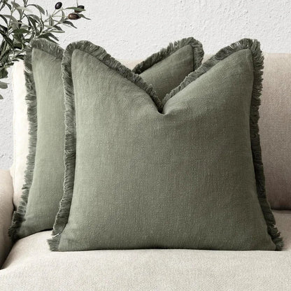 Elegant Cotton and Linen Decorative Covers - Stylish Cushion Cases in Multiple Colors 0