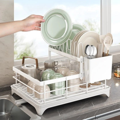 Elegant Dish Drying Rack - Space-Saving Stainless Steel Kitchen Organizer 6