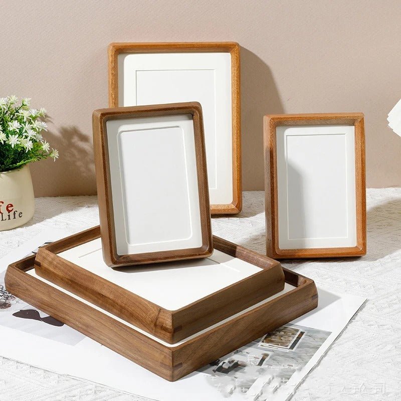 Elegant Handcrafted Wood Photo Frame - Premium Walnut & Sandalwood Finish 1