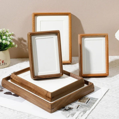Elegant Handcrafted Wood Photo Frame - Premium Walnut & Sandalwood Finish 1