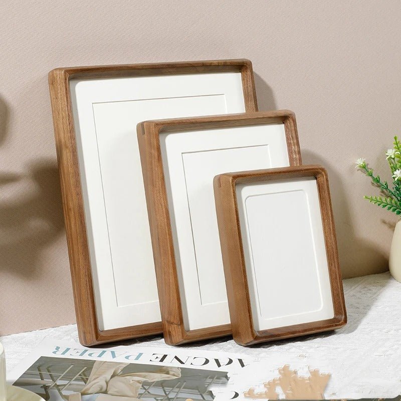 Elegant Handcrafted Wood Photo Frame - Premium Walnut & Sandalwood Finish 3
