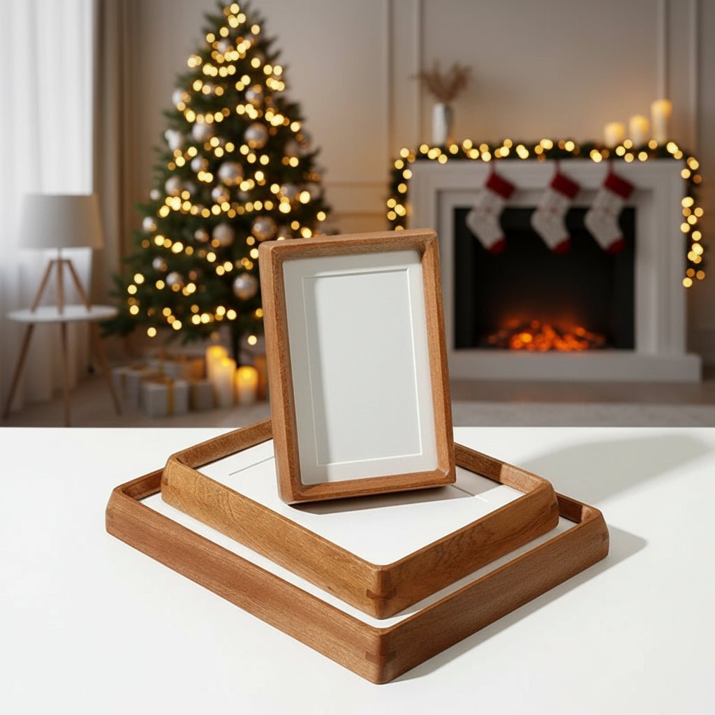 Elegant Handcrafted Wood Photo Frame - Premium Walnut & Sandalwood Finish 5