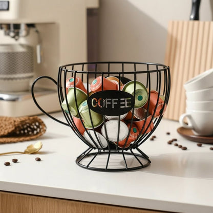 Elegant Home Decor Shelf for Coffee Capsules, Snacks & Candies, Natural Wood Finish, Space-Saving Design 7