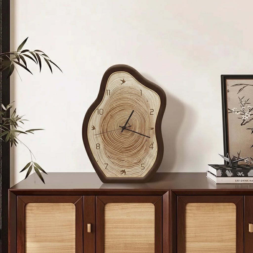 Elegant Irregular Annual Ring Wall Clock - Stylish Home Decor for Any Room 3