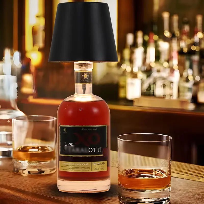 Elegant LED Wine Bottle Table Lamp - 3-Color Dimmable & USB Rechargeable 2