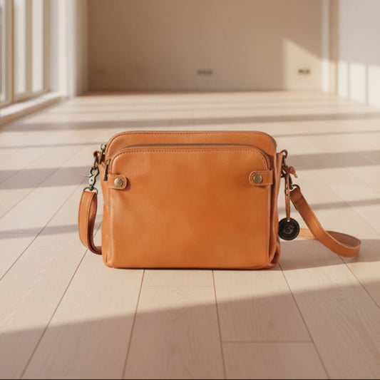 Elegant Leather Crossbody Shoulder Bag for Women with Adjustable Strap & Secure Zipper Closure 0