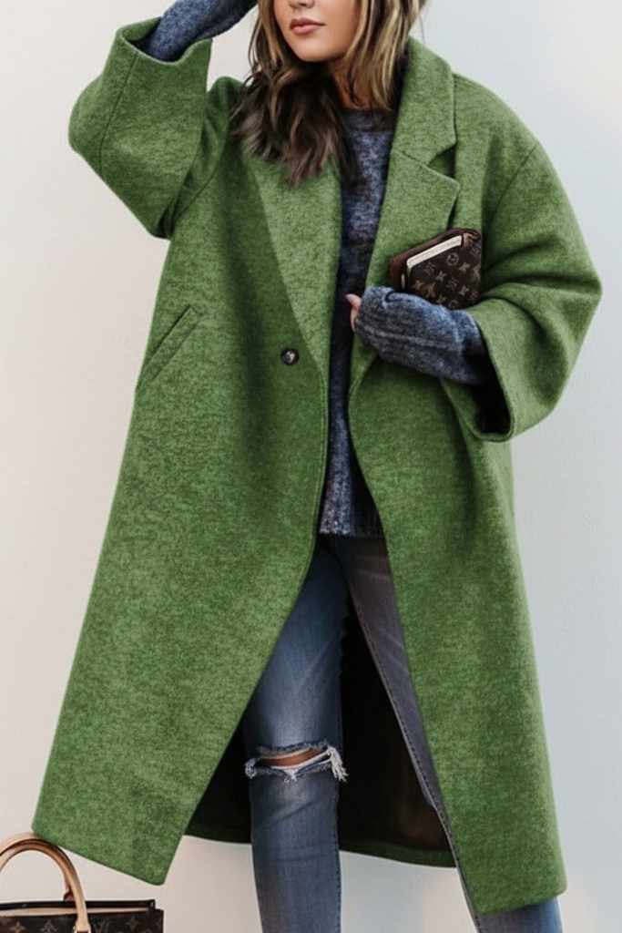 Elegant Long Wool Coat for Women in Plus Sizes - Stylish Winter Coat 4