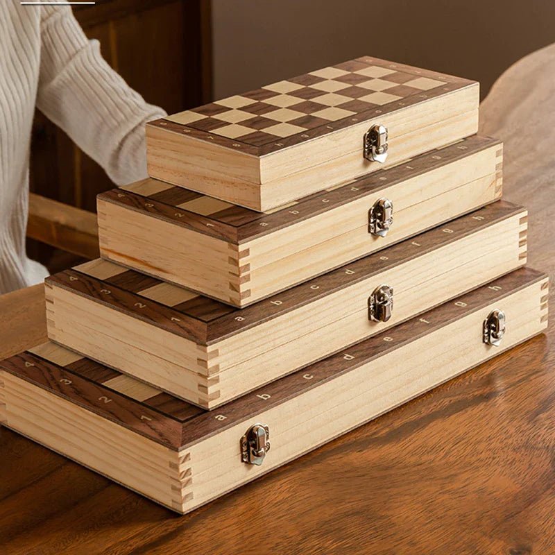 Elegant Magnetic Chess Set - Foldable Wooden Chess Board for Travel & Home 3