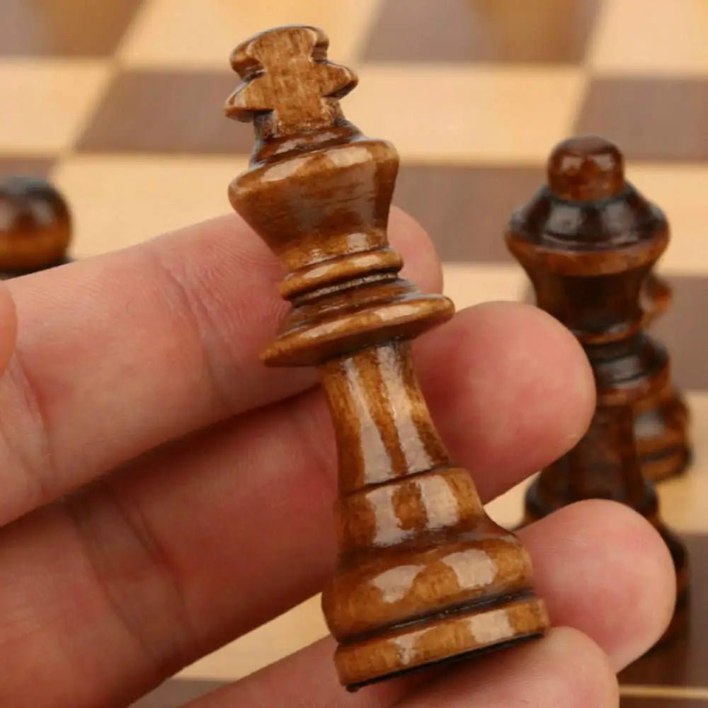 Elegant Magnetic Wooden Chess Set - 39cm Folding Chess Board for All Ages 5