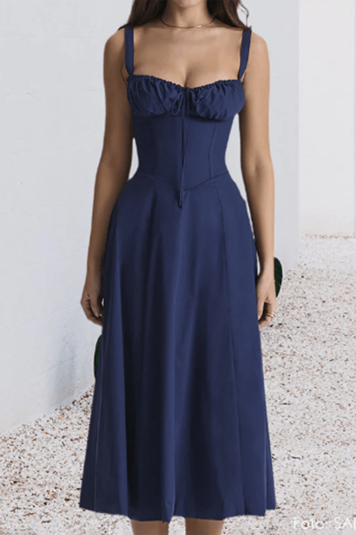 Elegant Midi Dress for Women - Corset Style with Lace Detail for Summer, Wedding Guest, Cocktail or Formal Events 5