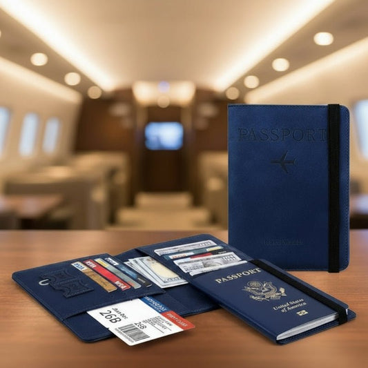 Elegant Passport Holder - RFID Protected PU Leather Travel Cover for Men & Women 0