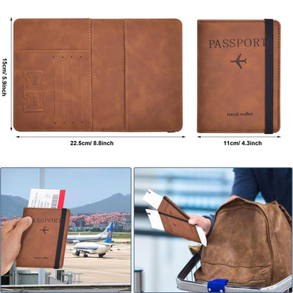 Elegant Passport Holder - RFID Protected PU Leather Travel Cover for Men & Women 3