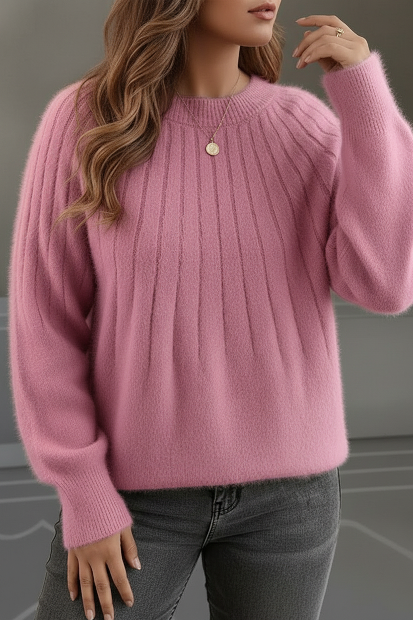 Elegant Plus Size Women's Soft Rib Knit Sweater for Cozy Comfort 4