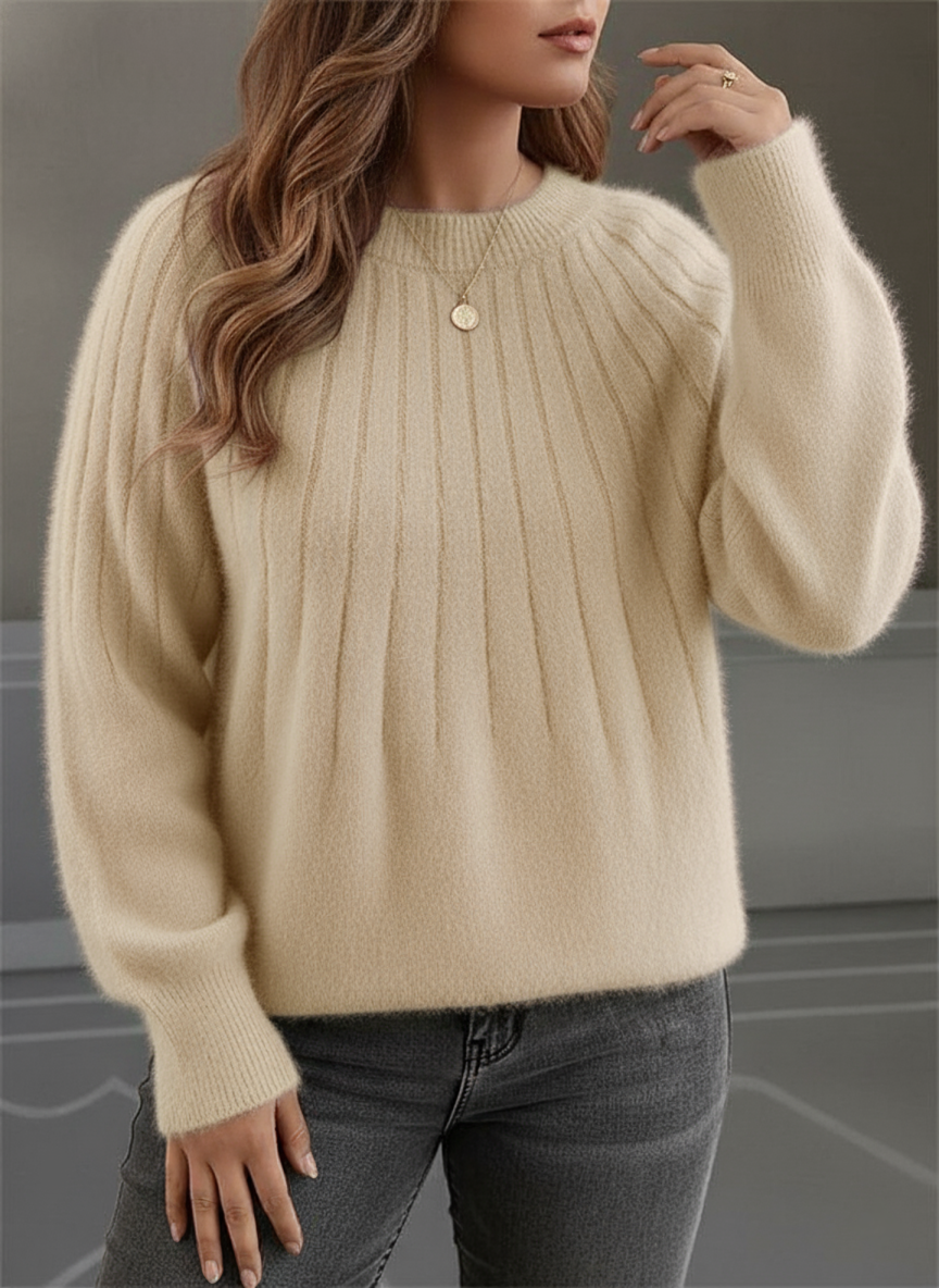 Elegant Plus Size Women's Soft Rib Knit Sweater for Cozy Comfort 5