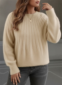 Elegant Plus Size Women's Soft Rib Knit Sweater for Cozy Comfort 5