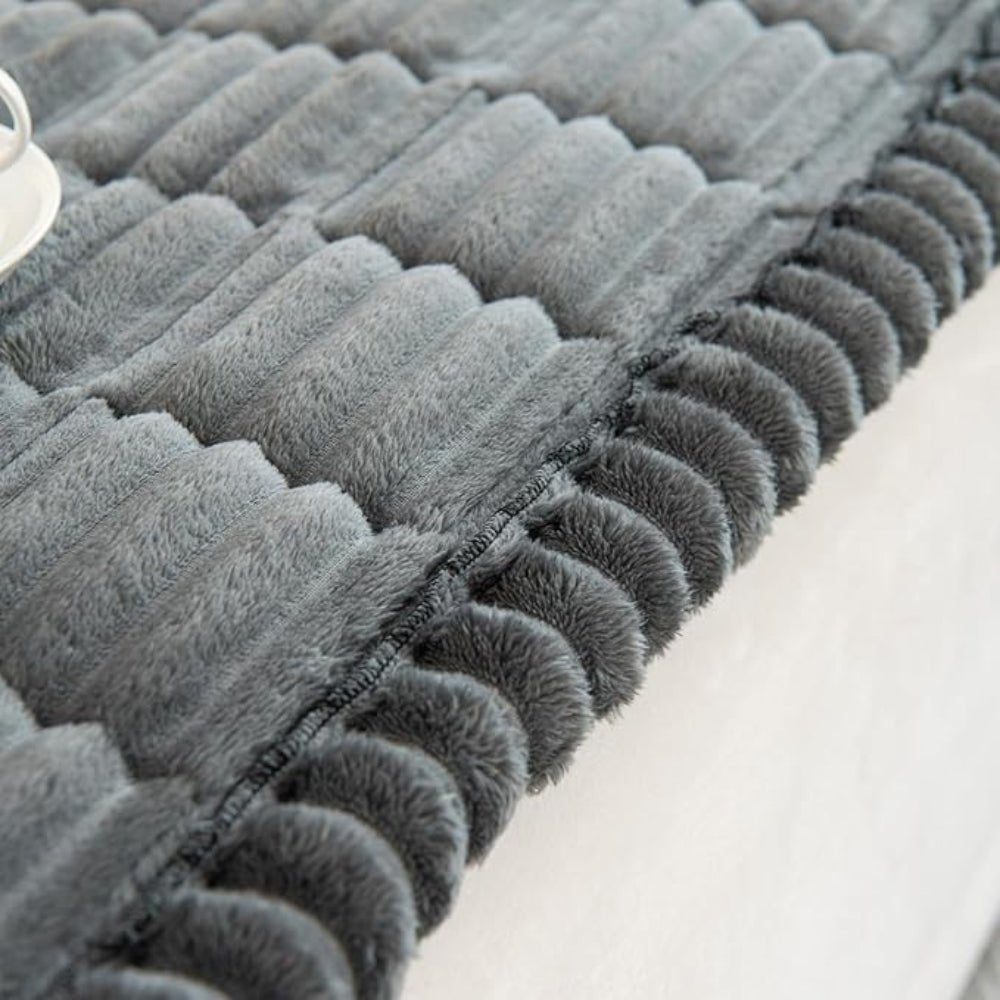 Elegant Plush Sofa Cover - Soft Microfiber Couch Slipcover with Hand-Pleated Edges 7