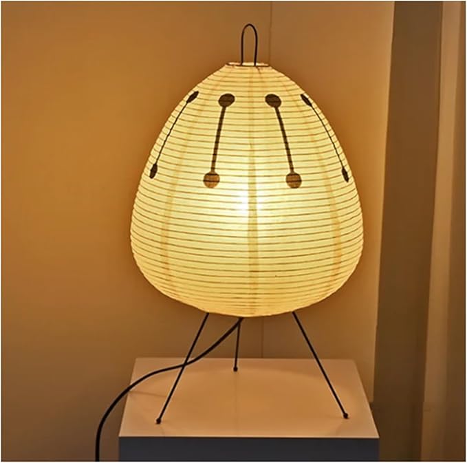 Elegant Rice Paper Table Lamp - Retro Japanese Design with Iron Base for Cozy Atmosphere 10