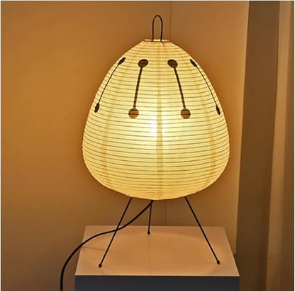 Elegant Rice Paper Table Lamp - Retro Japanese Design with Iron Base for Cozy Atmosphere 10