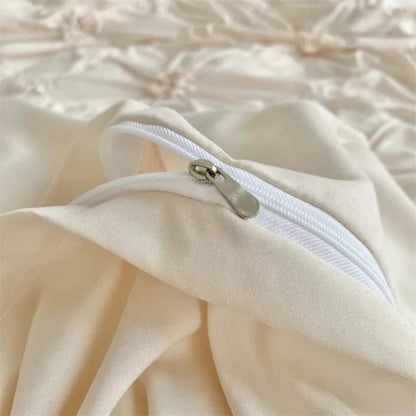 Elegant Ruffle Flower Duvet Cover Set - Soft Microfibre Bedding, Secure Fit 6