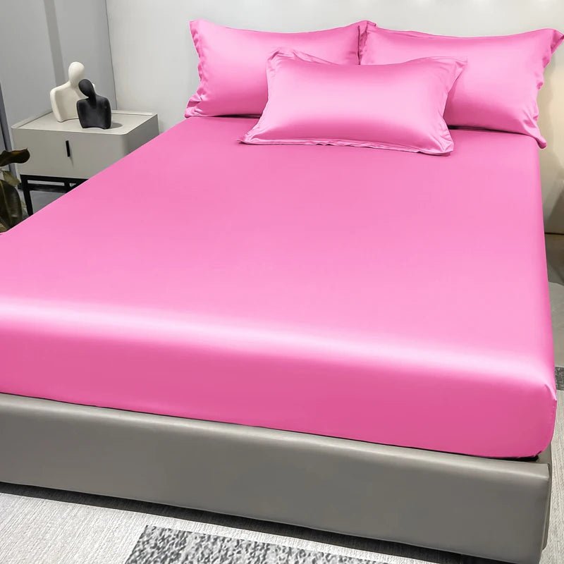 Elegant Satin Fitted Sheet - Soft Ice Silk Fitted Bed Sheets for Luxurious Comfort 13