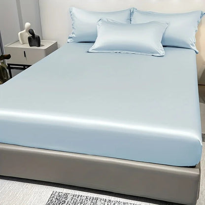 Elegant Satin Fitted Sheet - Soft Ice Silk Fitted Bed Sheets for Luxurious Comfort 16