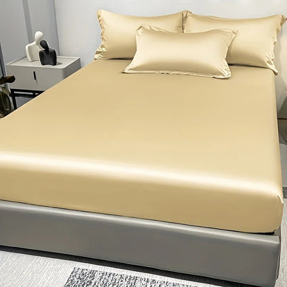 Elegant Satin Fitted Sheet - Soft Ice Silk Fitted Bed Sheets for Luxurious Comfort 17