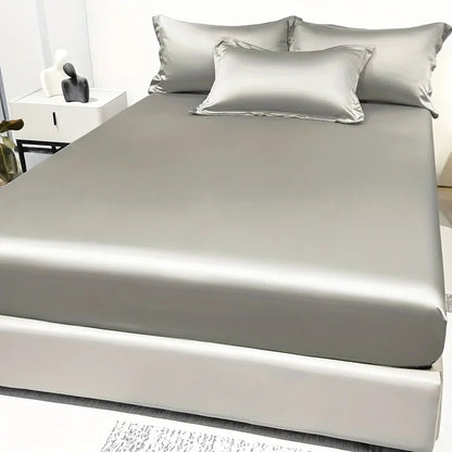 Elegant Satin Fitted Sheet - Soft Ice Silk Fitted Bed Sheets for Luxurious Comfort 19