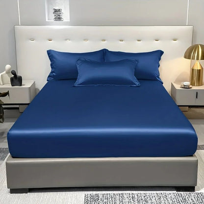 Elegant Satin Fitted Sheet - Soft Ice Silk Fitted Bed Sheets for Luxurious Comfort 2