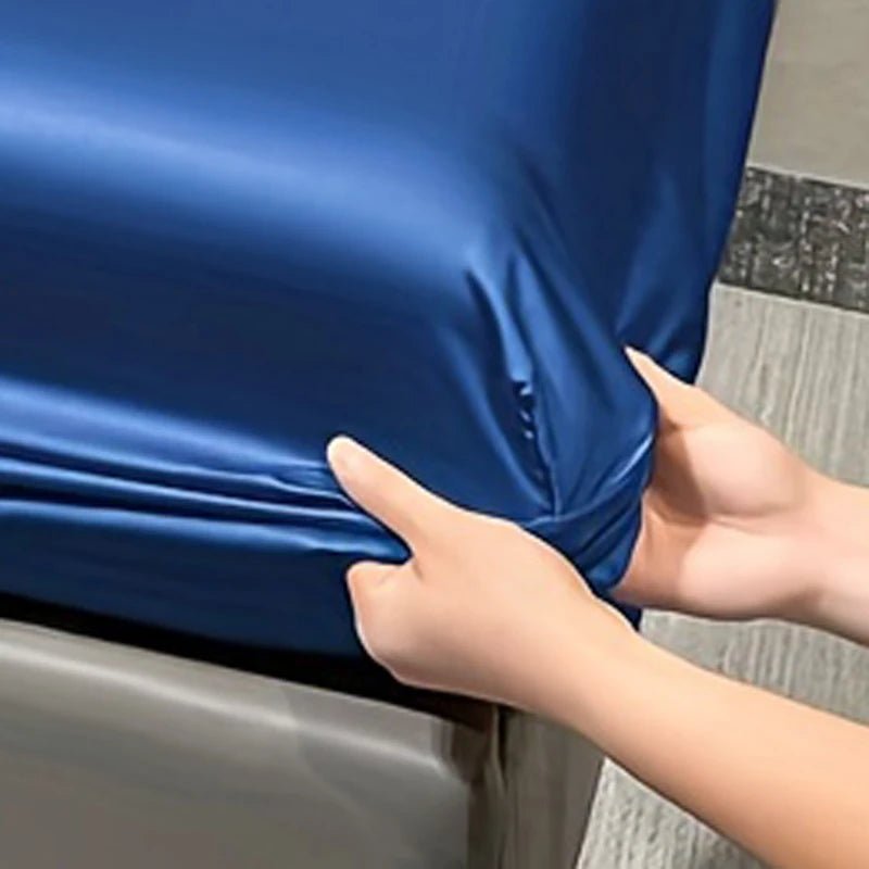 Elegant Satin Fitted Sheet - Soft Ice Silk Fitted Bed Sheets for Luxurious Comfort 4