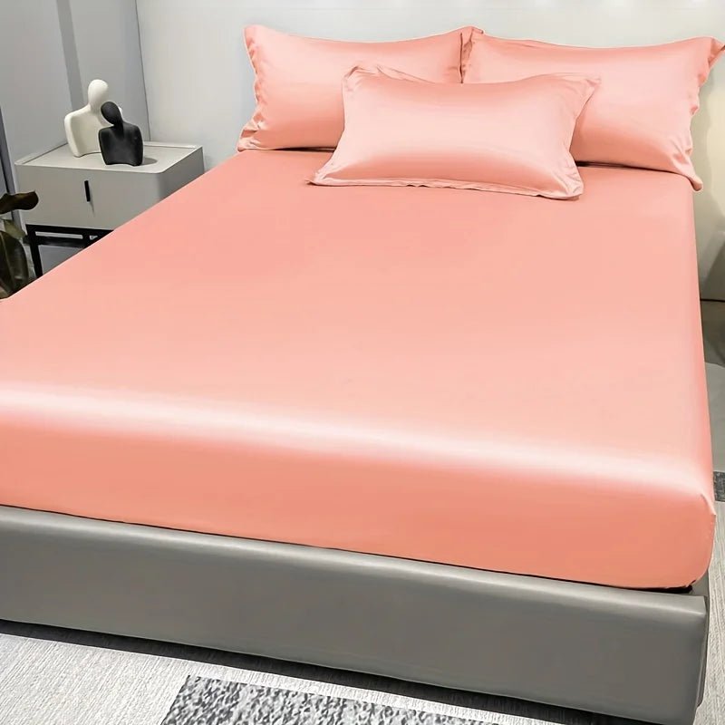 Elegant Satin Fitted Sheet - Soft Ice Silk Fitted Bed Sheets for Luxurious Comfort 6