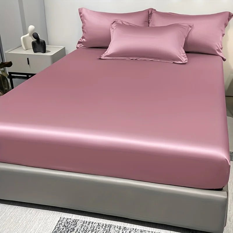 Elegant Satin Fitted Sheet - Soft Ice Silk Fitted Bed Sheets for Luxurious Comfort 7