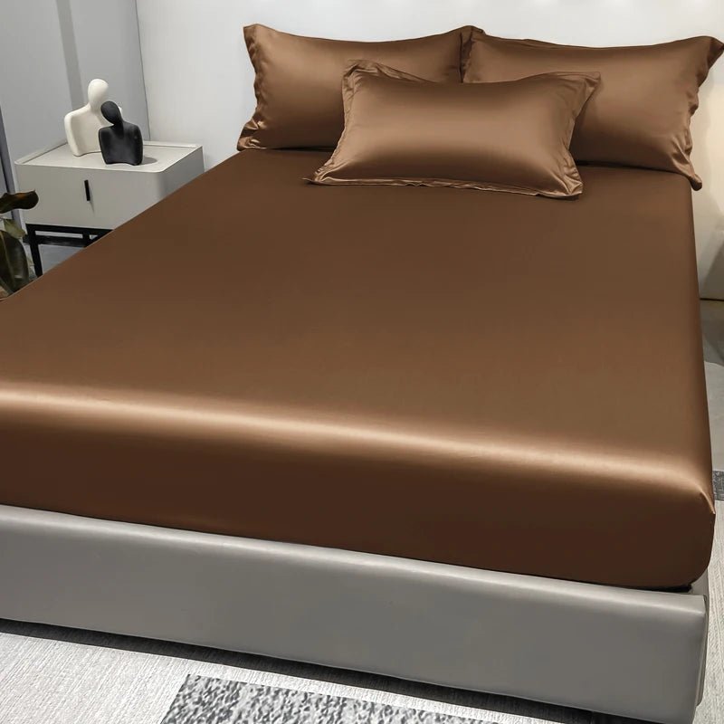 Elegant Satin Fitted Sheet - Soft Ice Silk Fitted Bed Sheets for Luxurious Comfort 8